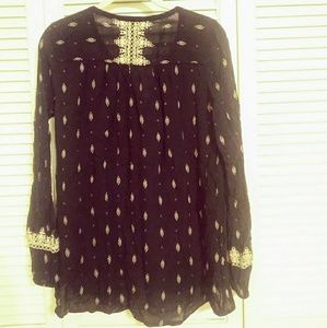 Lucky Brand Size Small Boho Long Sleeve Blouse